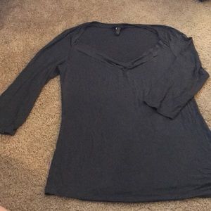 Banana Republic 3/4 sleeve charcoal shirt
